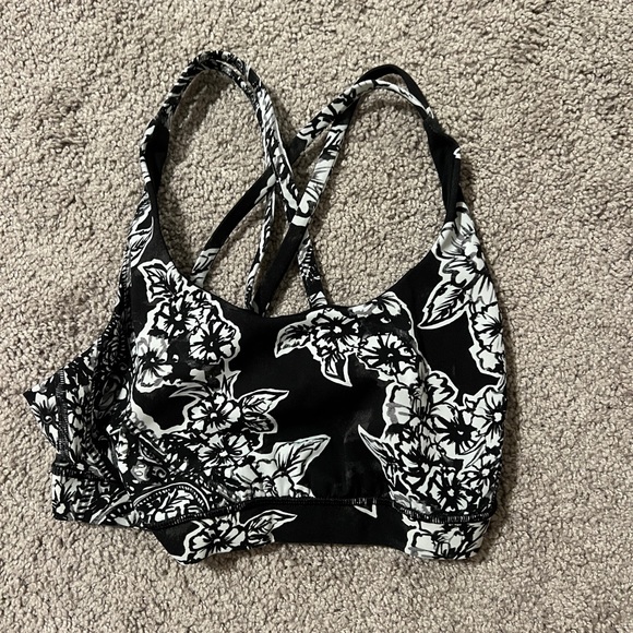 Lululemon Energy Bra Painted Paisley Energy Bra Silver Ice Black - Picture 4 of 6